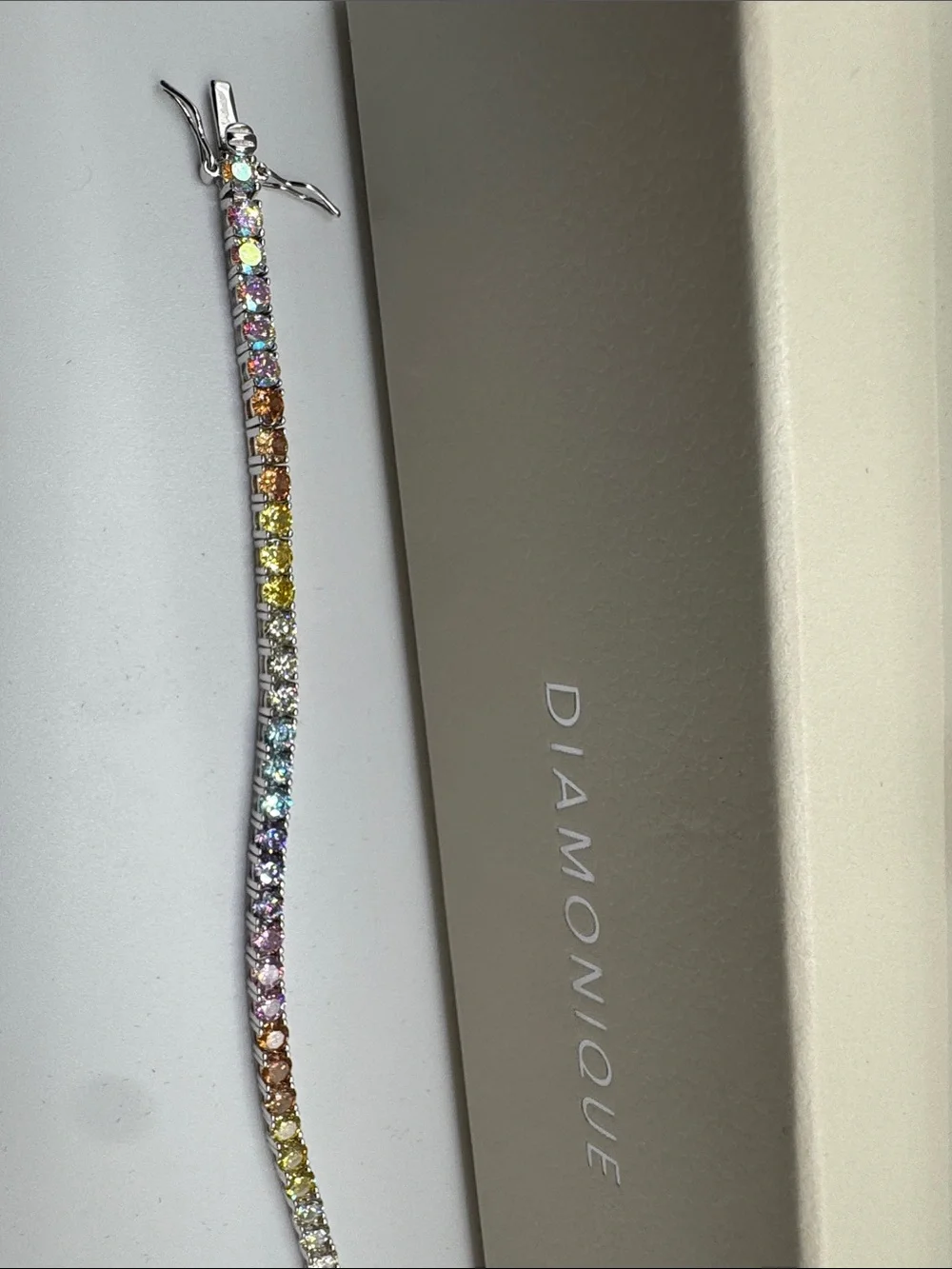 Diamonique slim bracelet